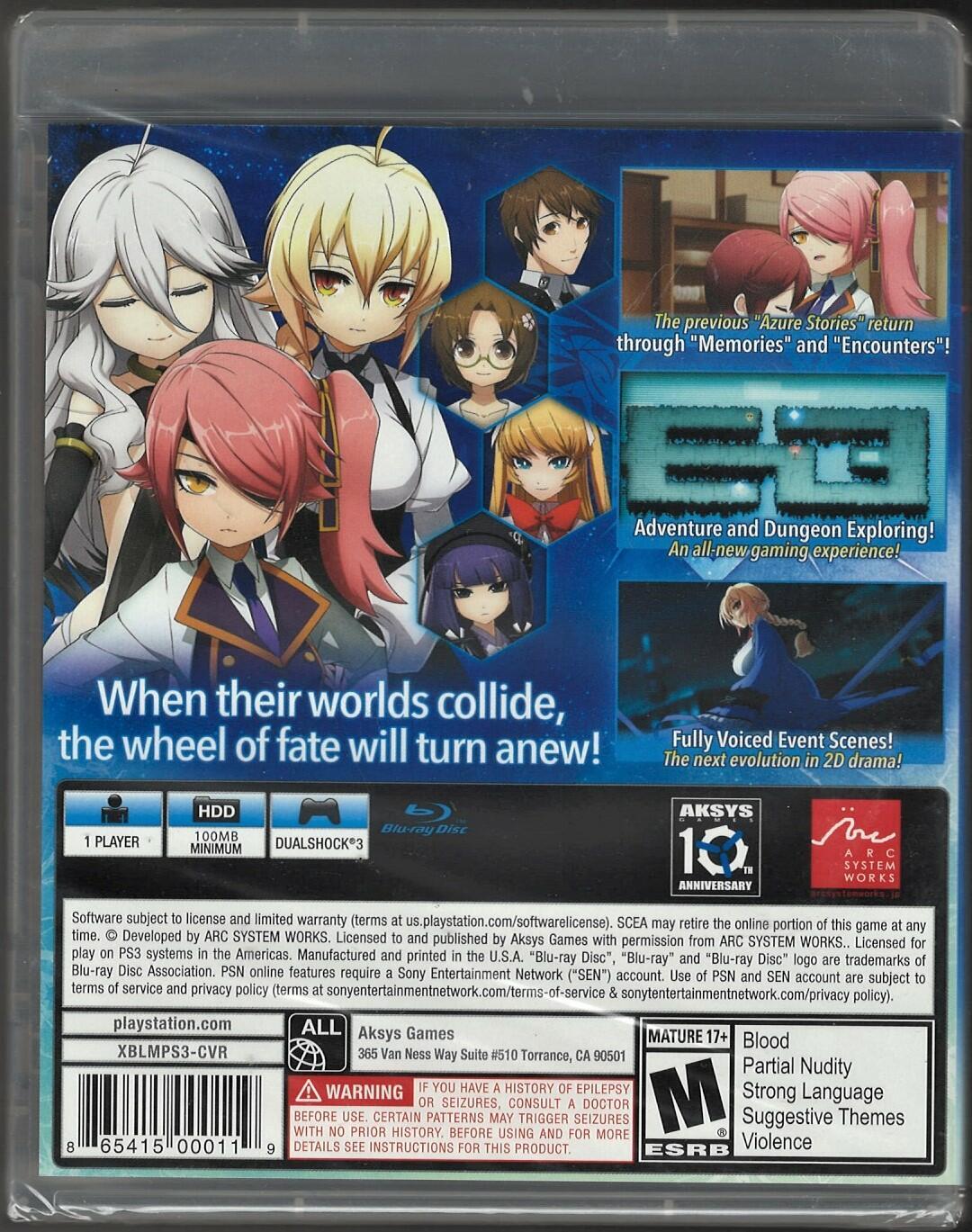 Xblaze Lost: Memories PS3 (Brand New Factory Sealed US Version) PlayStation 3, p