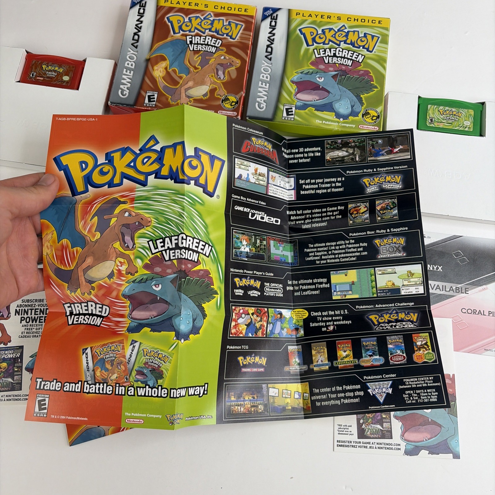 NICE Authentic Pokemon FireRed & LeafGreen COMPLETE Box Game Boy Advance GBA CIB