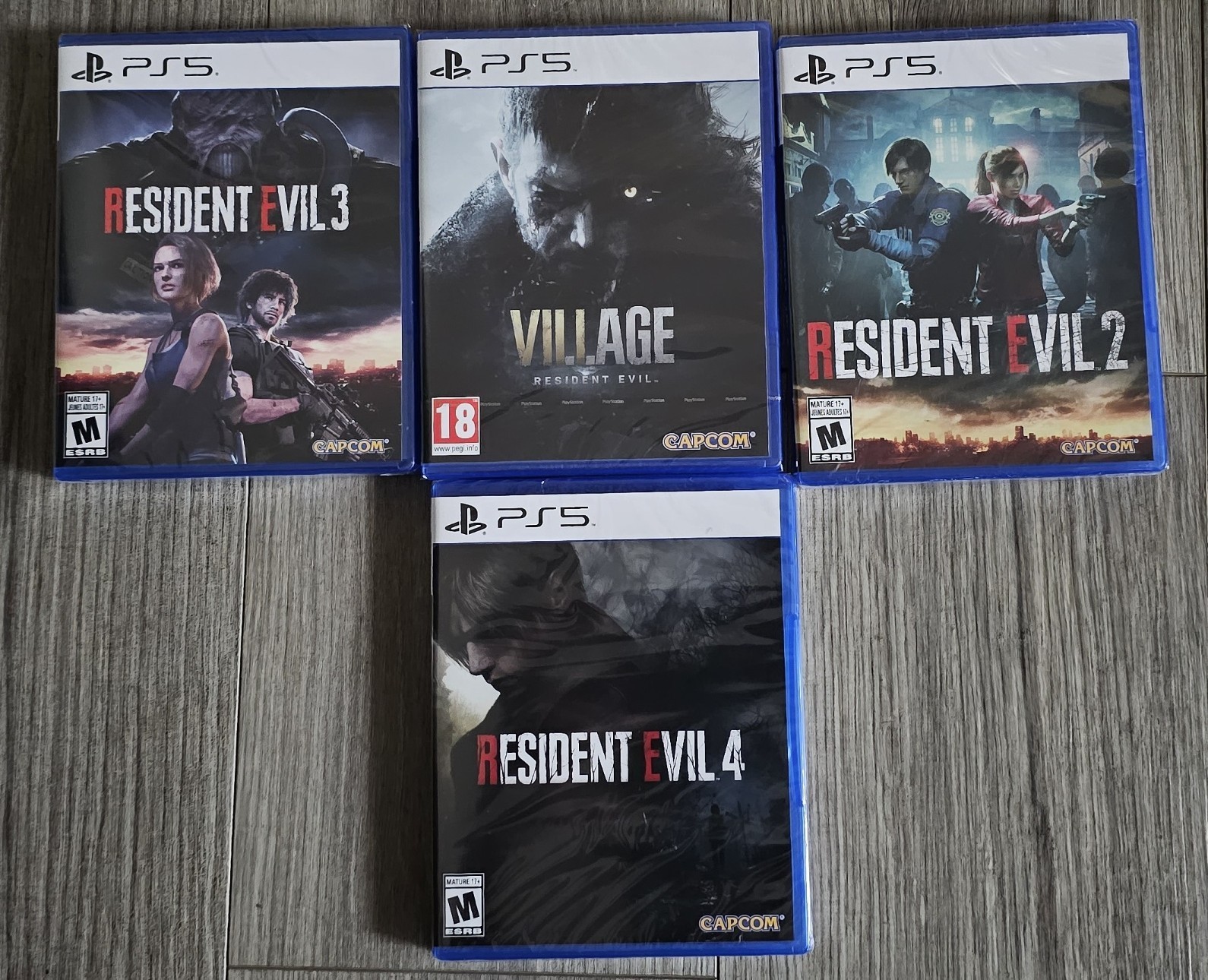Resident Evil 2, 3, 4, Village Gold Edition PS5 Game Lot Bundle