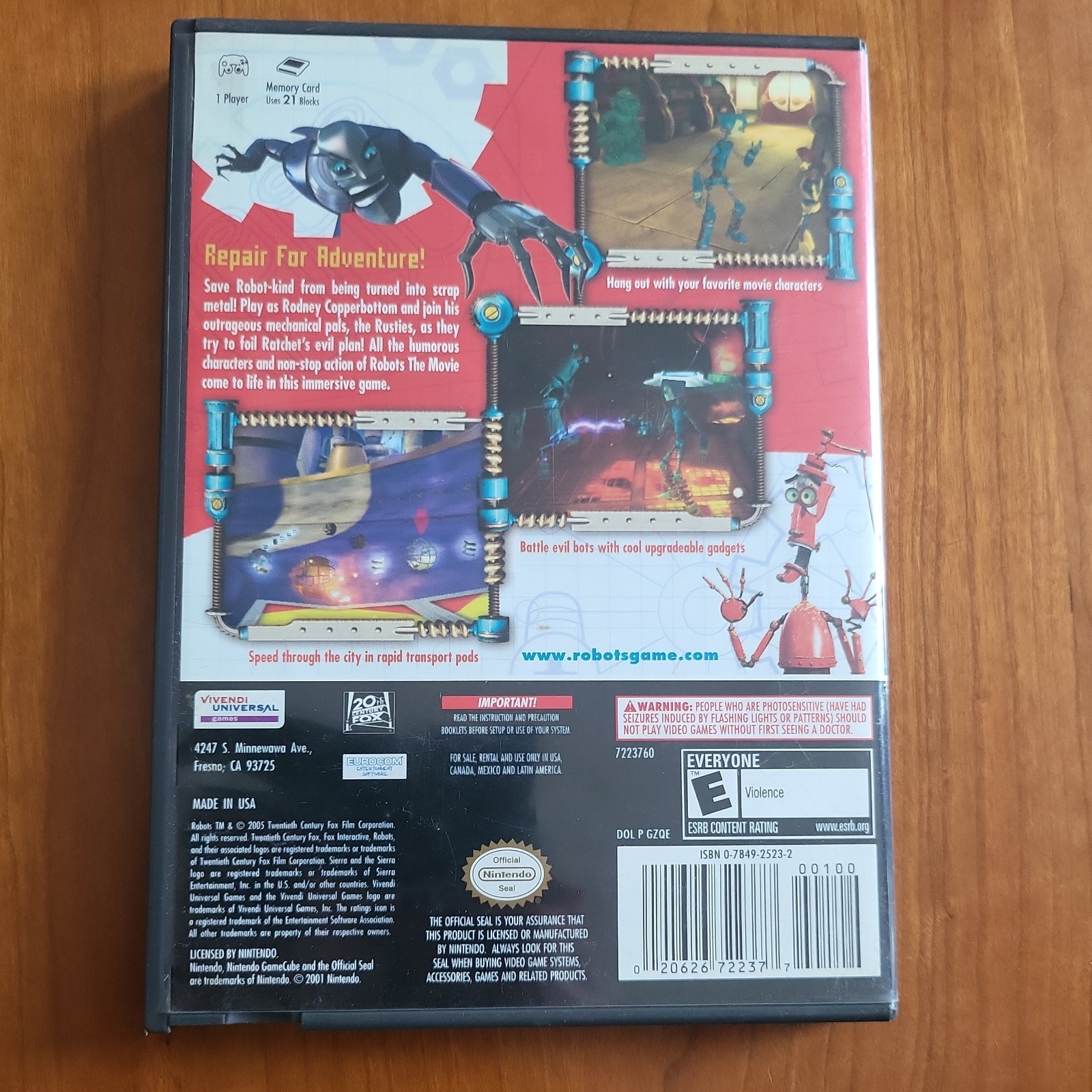 Robots – Nintendo GameCube Complete w/ Manual Sierra E (2005) NTSC-U/C