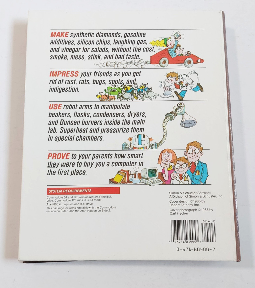 Chem Lab Commodore 64 CIB 1985 Simon & Schuster Children’s STEM Science Rare