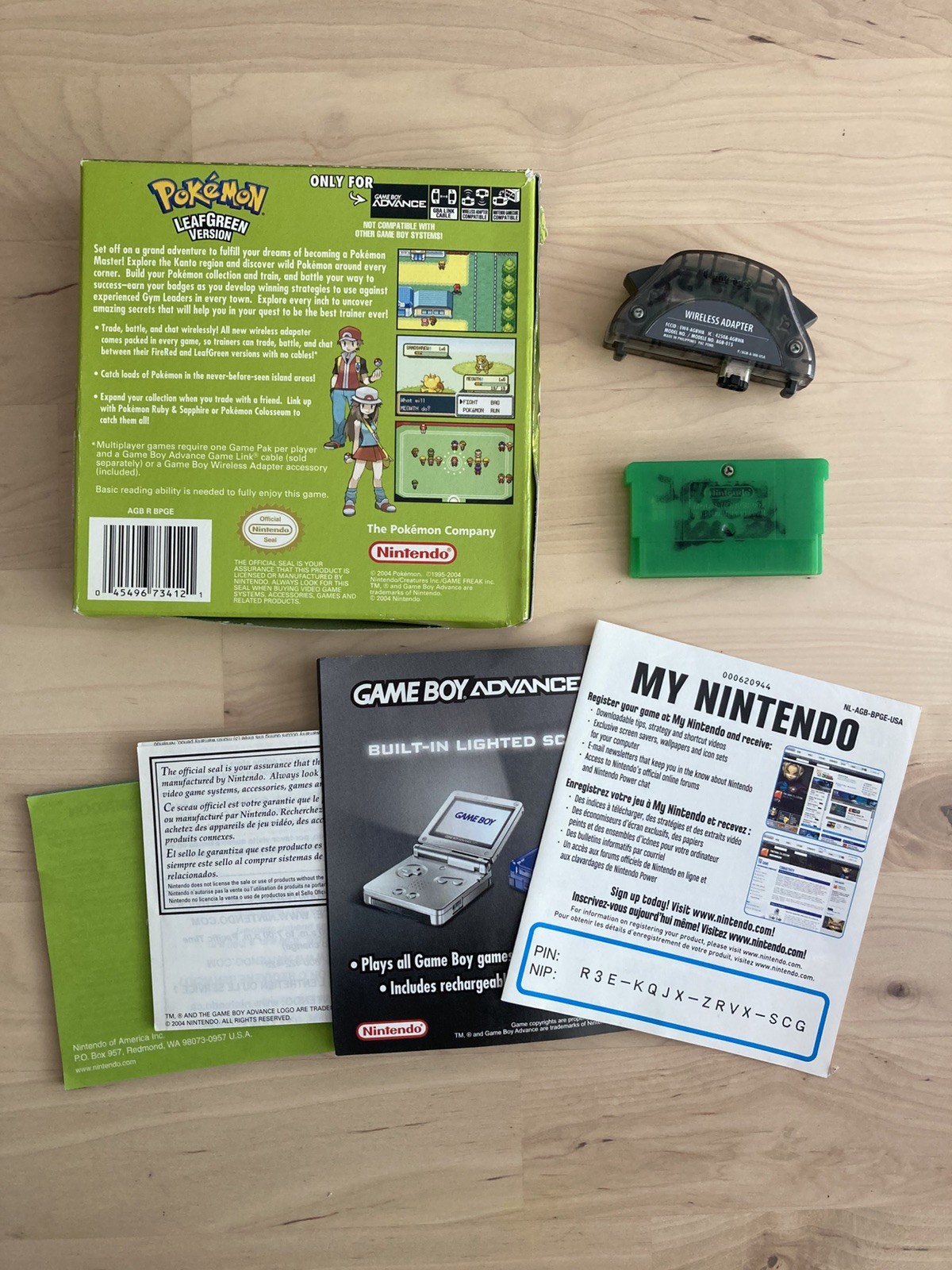 Pokémon: LeafGreen Version IIB Authentic Nintendo GBA Tested Working Incomplete