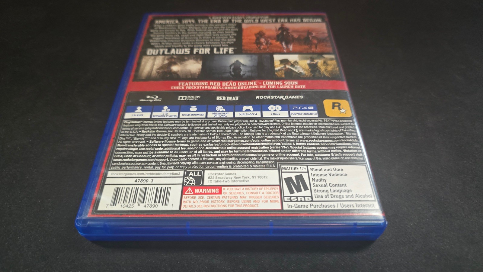 Red Dead Redemption 2 II Sony Playstation 4 PS4 LN perfect condition w map!
