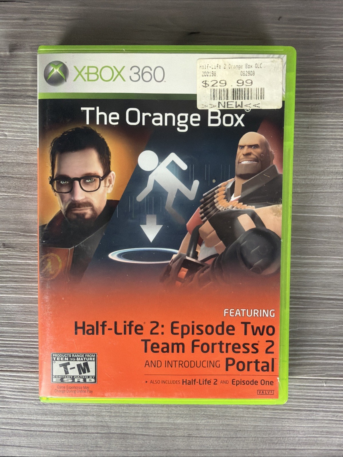 The Orange Box Xbox 360 2007 Complete CIB Half Life 2 Team Fortress Portal Game
