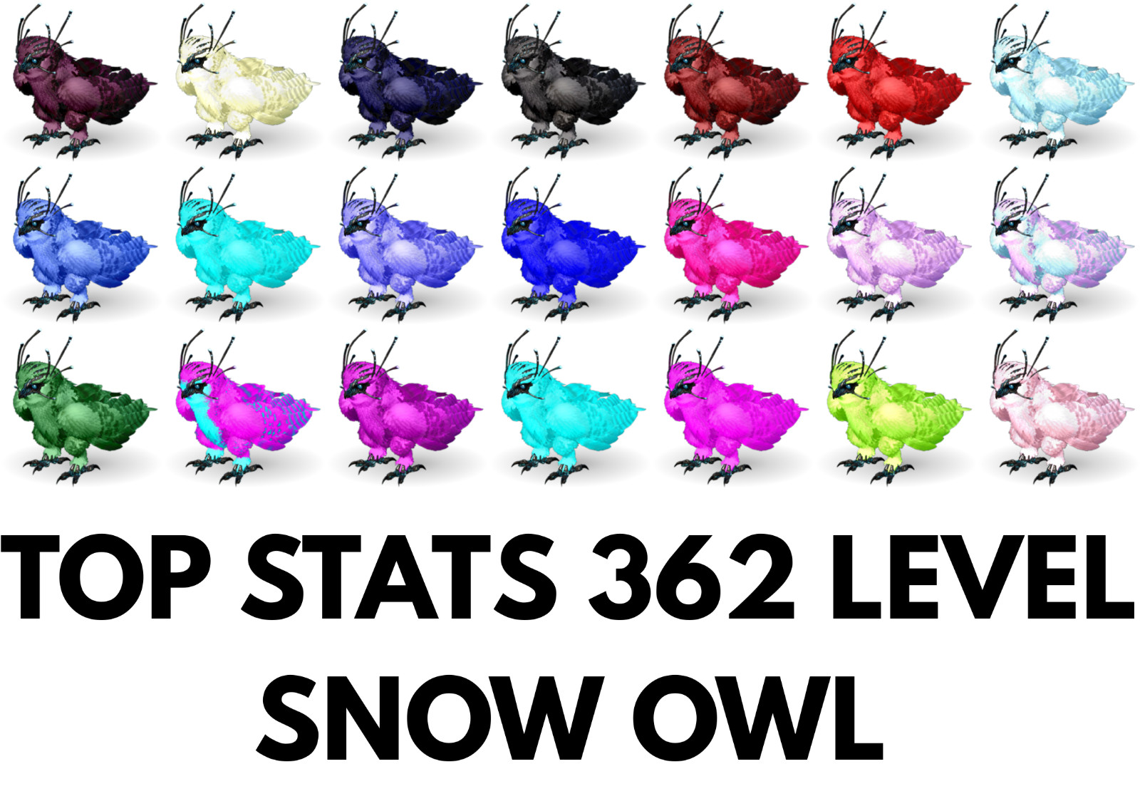 Snow Owl 362 LEVEL TOP STATS Clone EGGS Ark Survival Ascended Official PVE