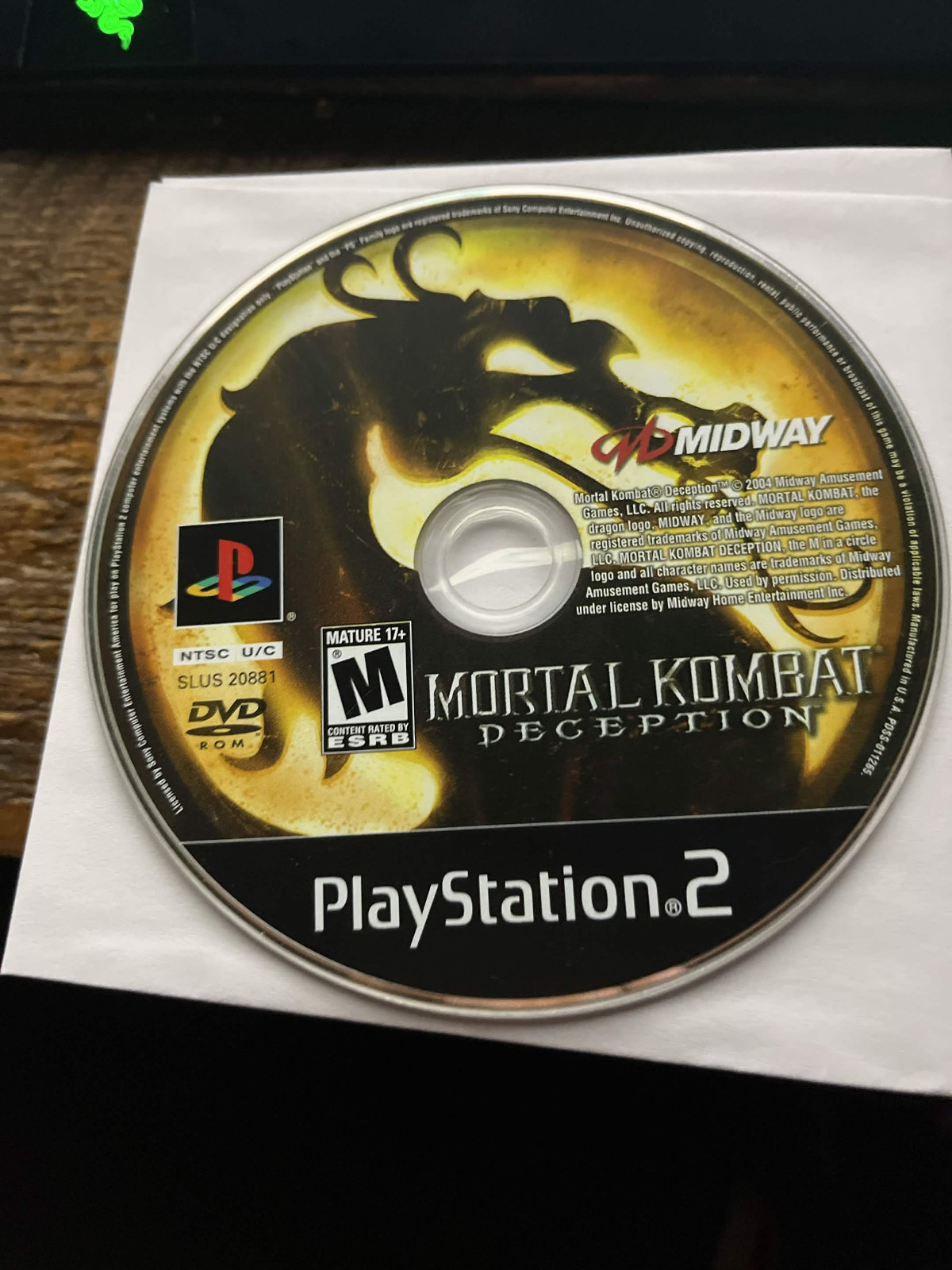 Mortal Kombat Deception PS2 Disc Only