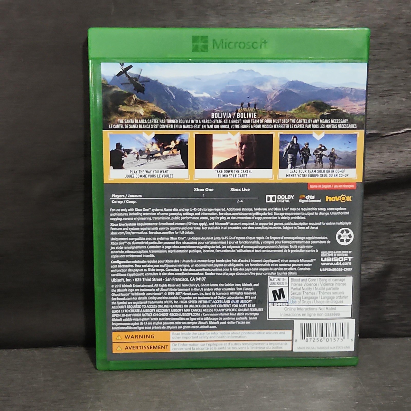 Tom Clancy’s Ghost Recon Wildlands Microsoft Xbox One Game CIB M Ubisoft