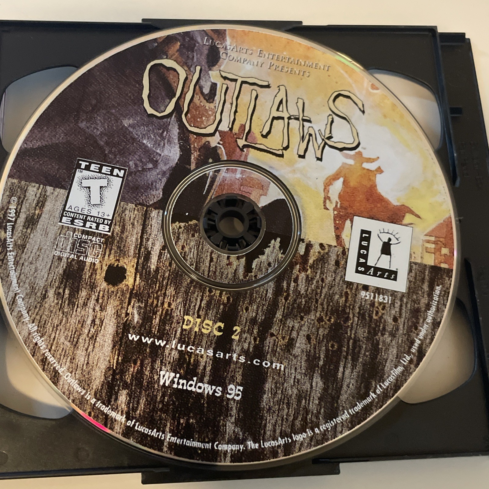 Outlaws PC 1997 Windows 95 LucasArts Classic Western Shooter – Good Condition