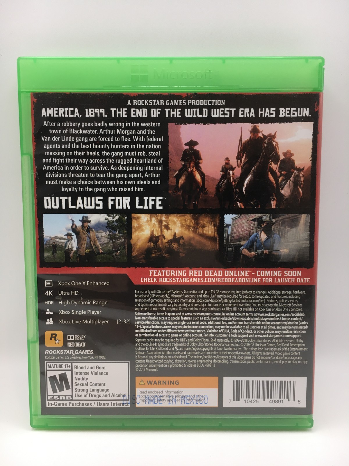 Xbox One 2018 – Red Dead Redemption 2 w/ Box & Map (Works)
