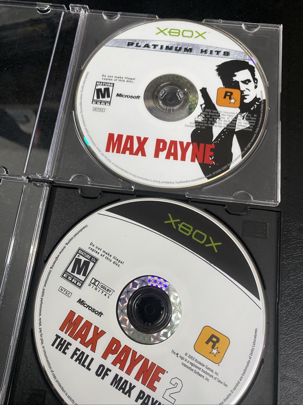 Max Payne 1 & 2 DISC ONLY Microsoft XBOX Tested & Working