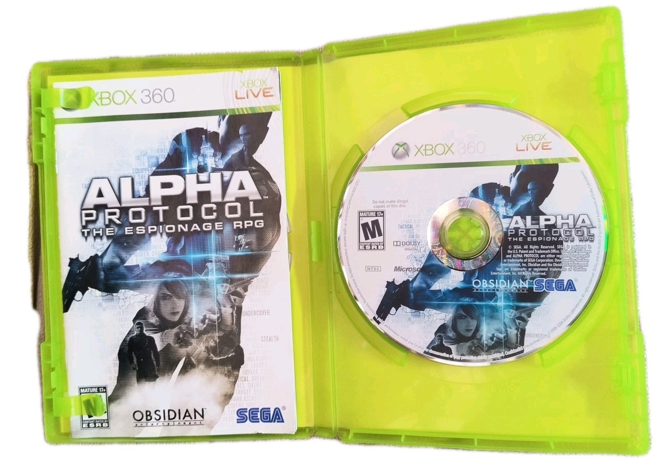Alpha Protocol Xbox 360 Complete W Manual Espionage RPG Sega Video Game Clean