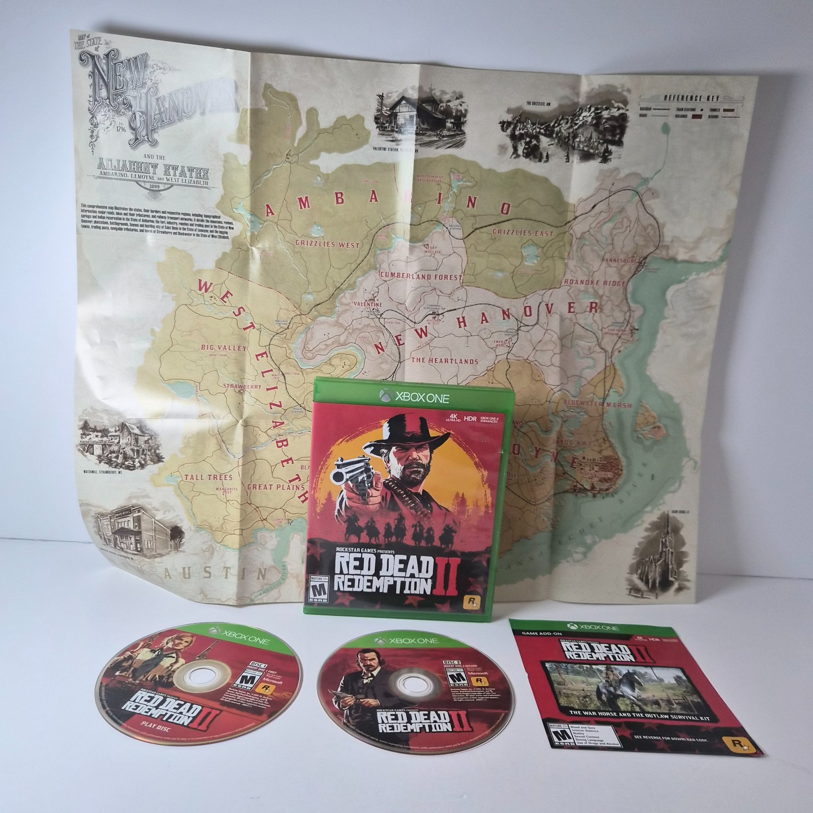 Red Dead Redemption 2 Xbox One 2 Disc Map Insert Rockstar Western