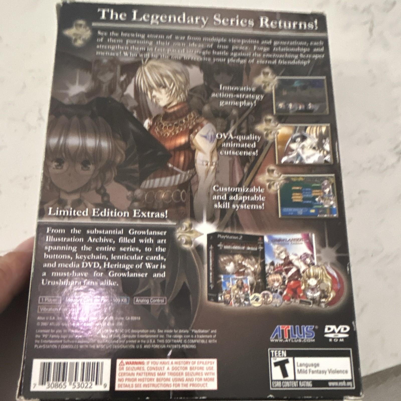 Atlus Growlanser: Heritage of War Limited Edition PS2 RPG T Teen