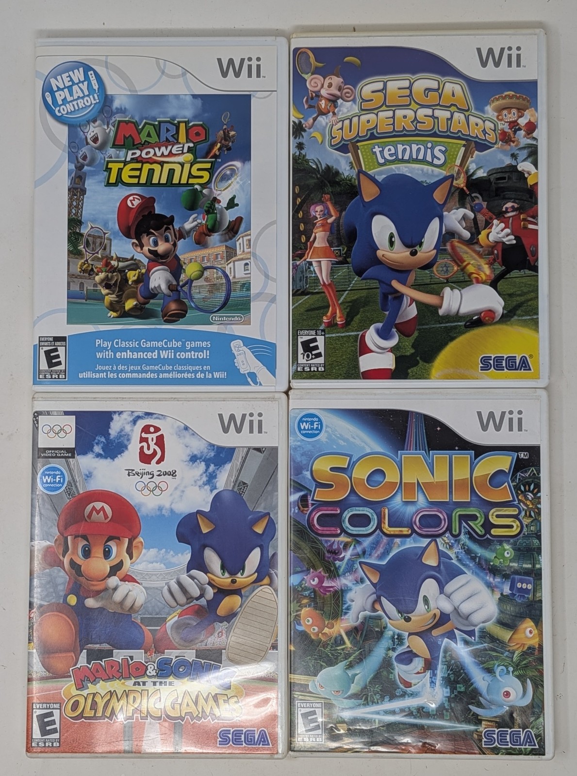 Nintendo Wii Mario Power Tennis Sega Superstars Sonic Olympic Games Colors Lot