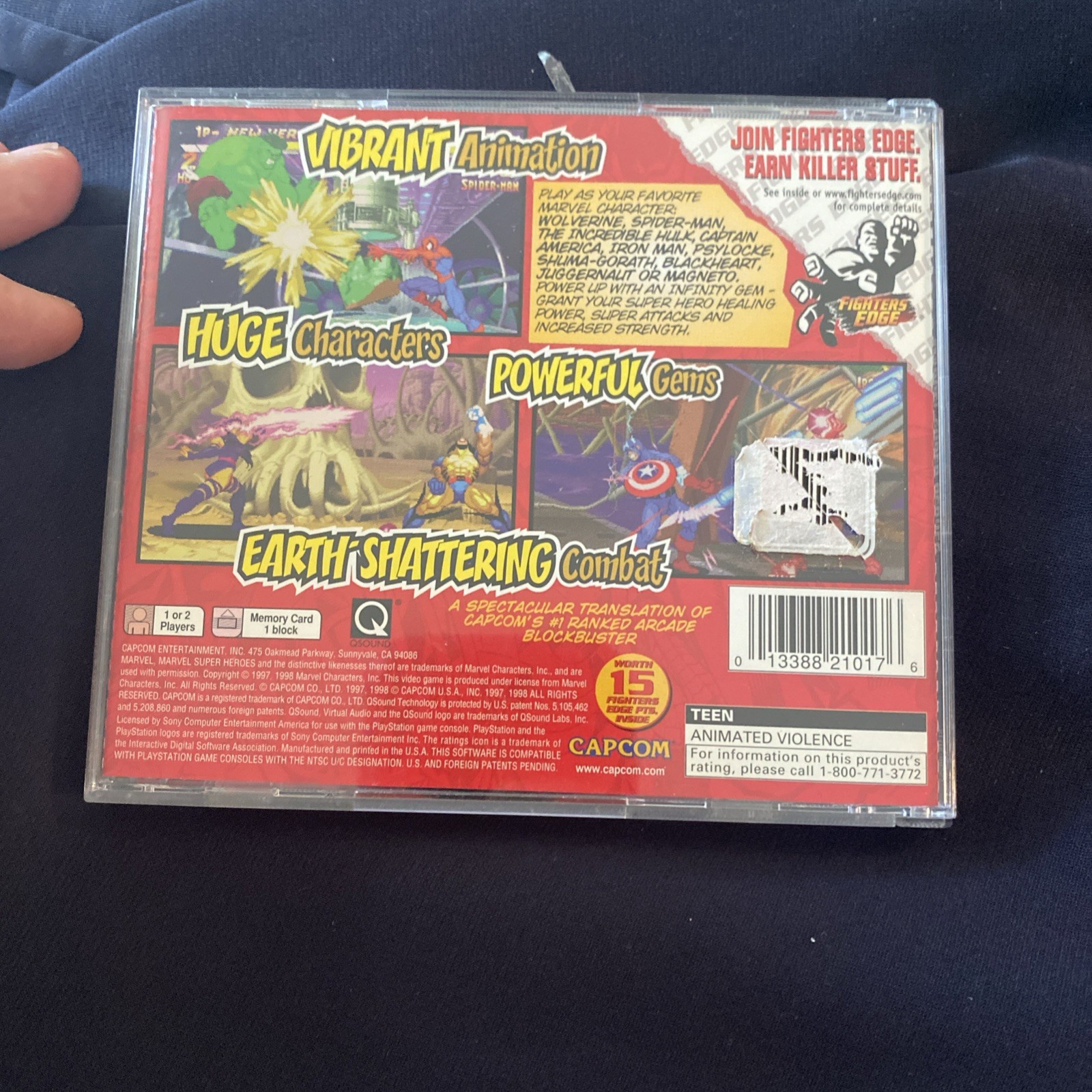 Marvel Super Heroes PS1 – 1997, Complete with Registration Card – Tested!