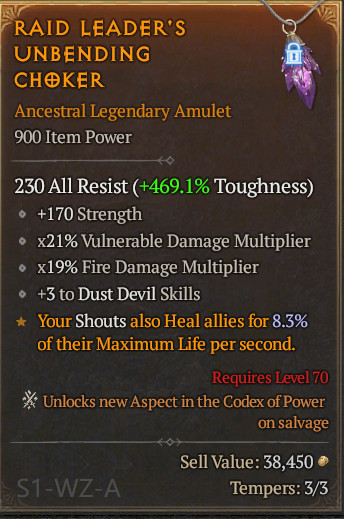 🔥 Diablo 4 Season 14 🔥Ancestral Legendary Amulet 1GA/ 4GA