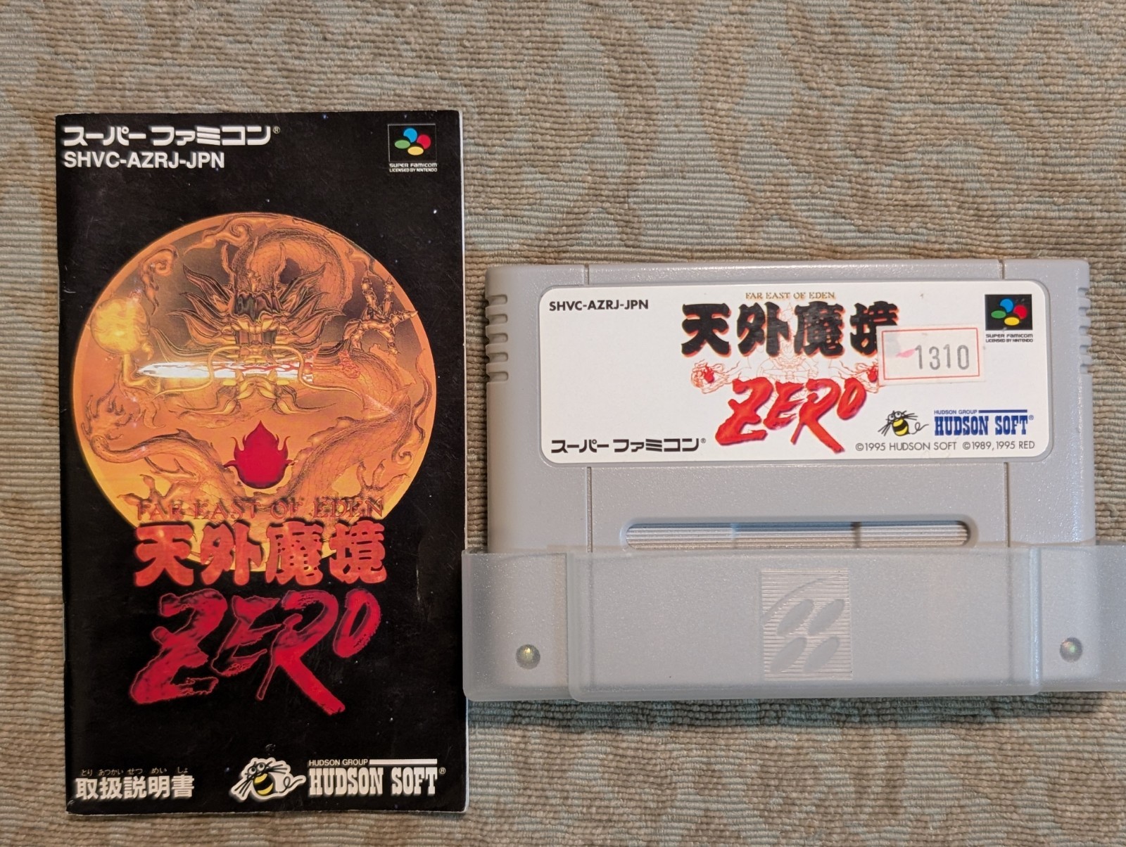 Nintendo SNES Far East of Eden Zero Tengaimakyou zero w/manual Good JAPAN