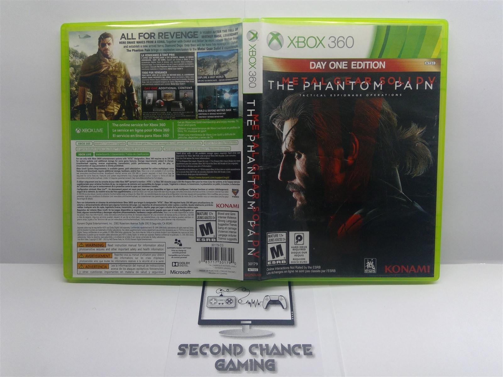 Metal Gear Solid V: The Phantom Pain Day One Edition (Xbox 360 2015) Complete