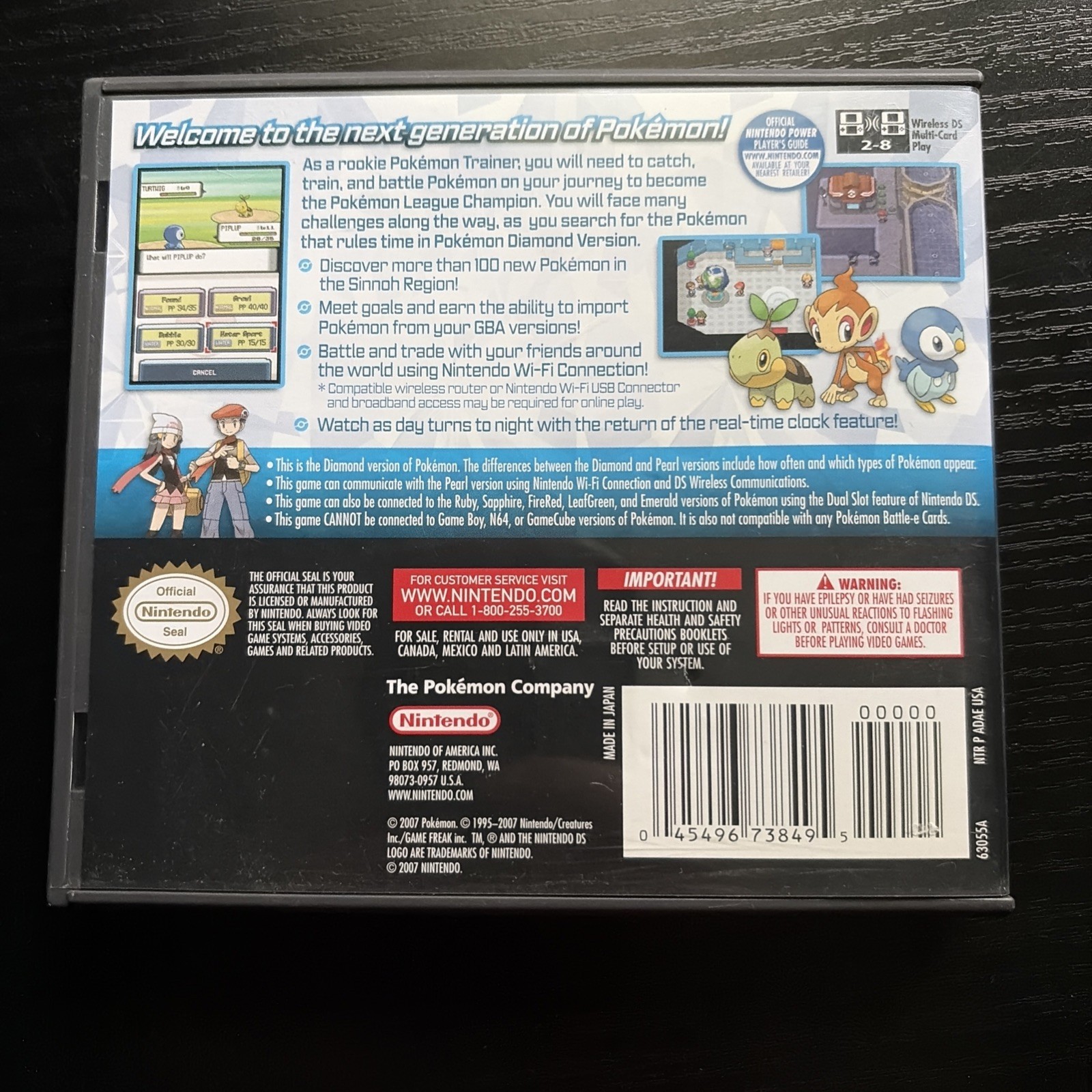 Pokémon: Diamond Version (Nintendo DS, 2007) Authentic TESTED CIB w/ Manual