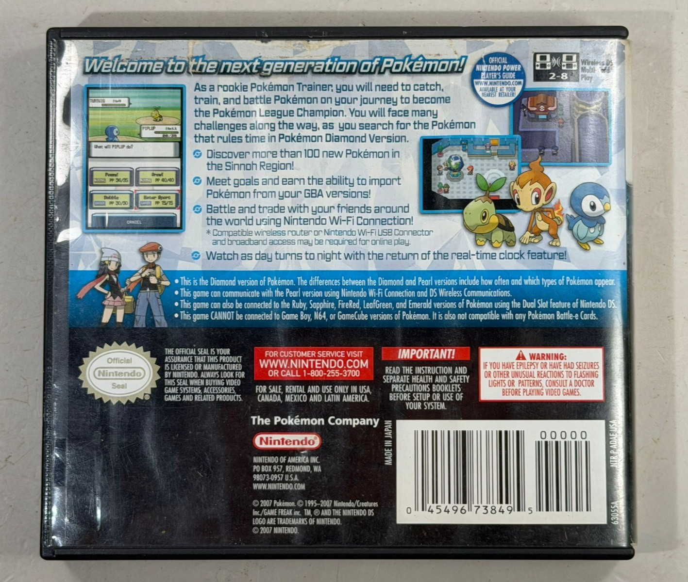 Pokémon: Diamond Version (Nintendo DS, 2007)