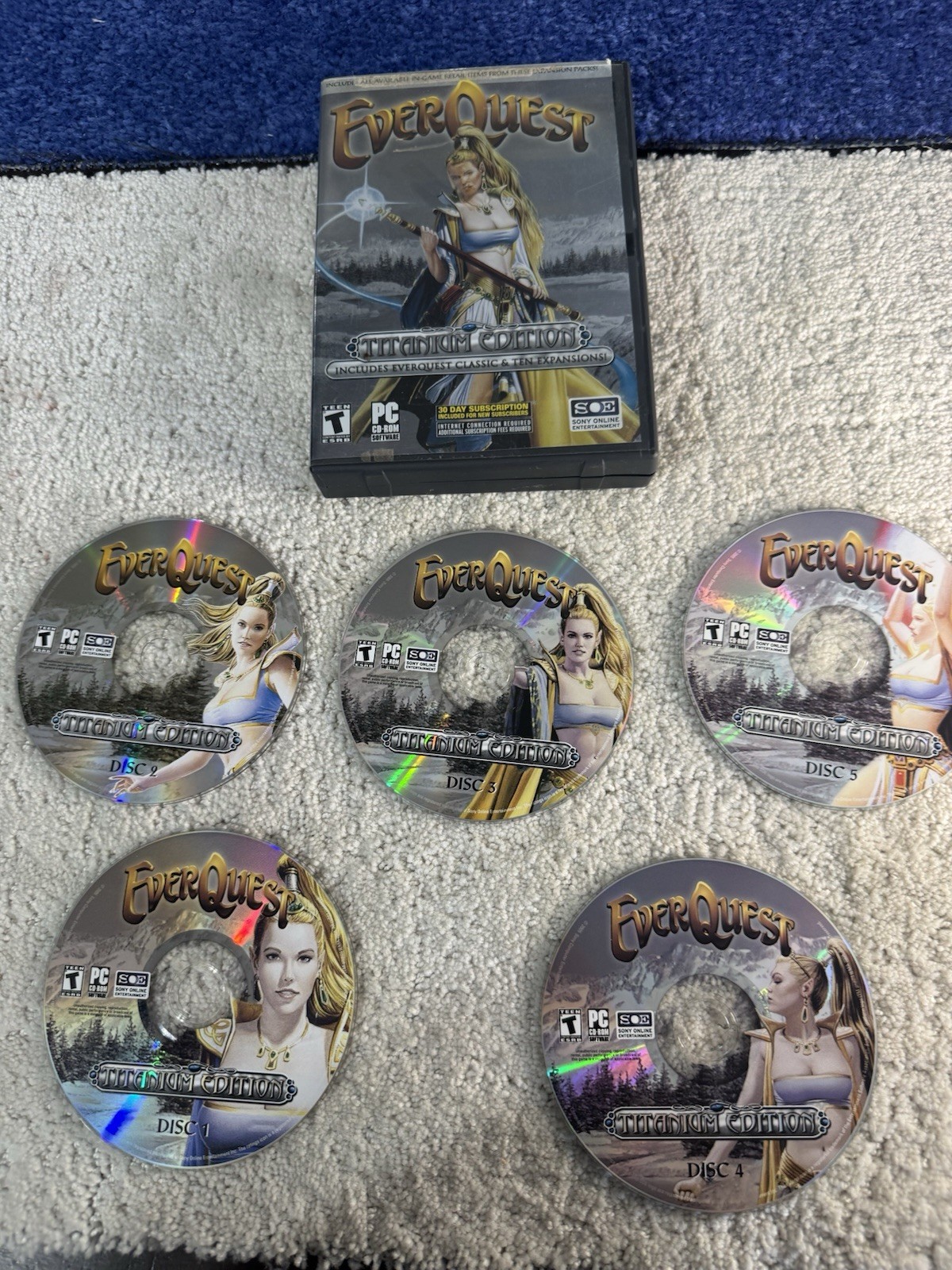 EverQuest Titanium Edition PC Windows 2006 5 Disc All Expansions Game ( New Cond