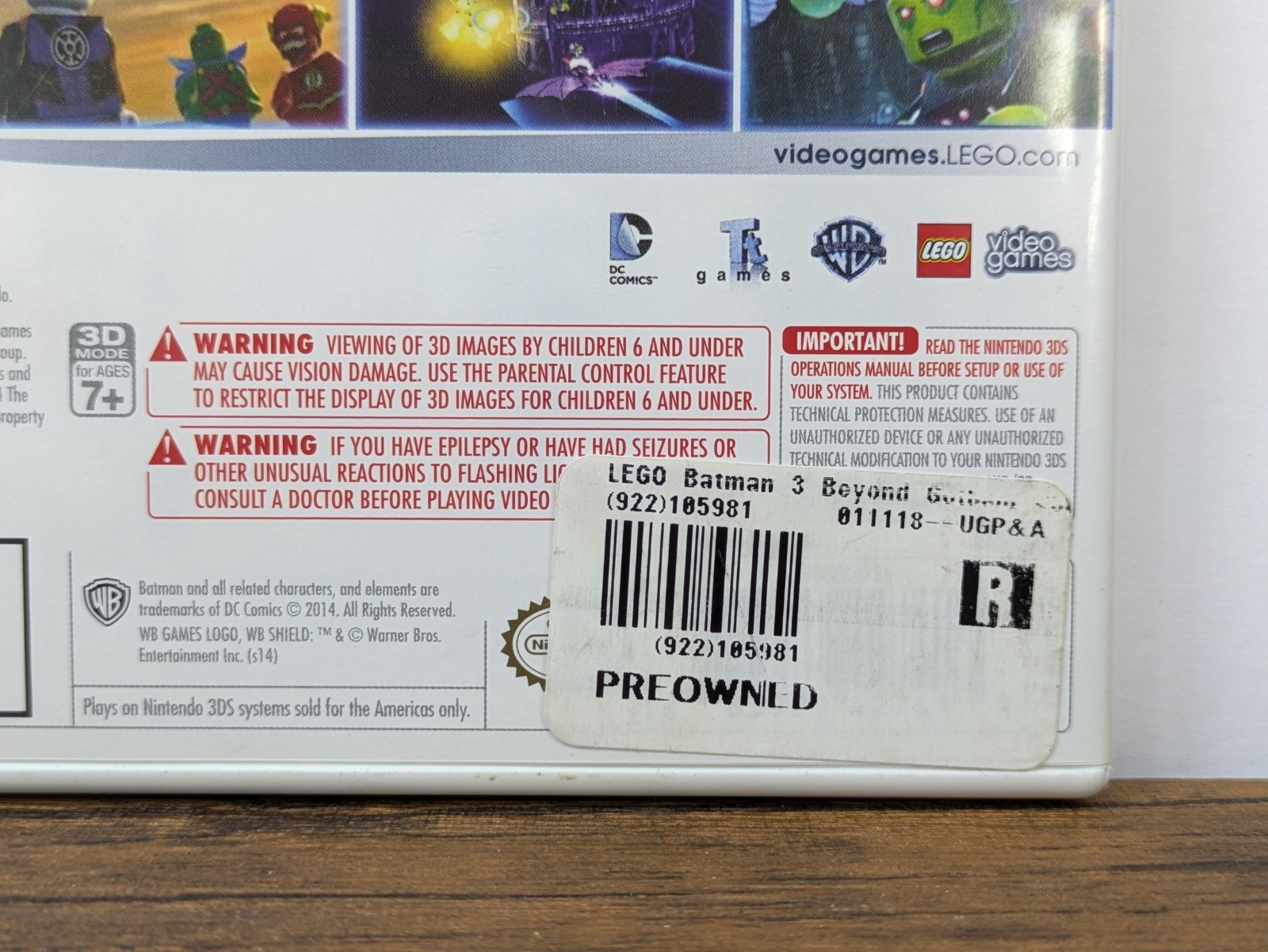 2014 Nintendo 3DS Game – LEGO Batman 3: Beyond Gotham, WB Games