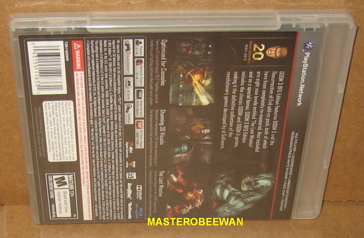 Doom 3 BFG Edition (PlayStation 3, 2012) PS3 New Sealed