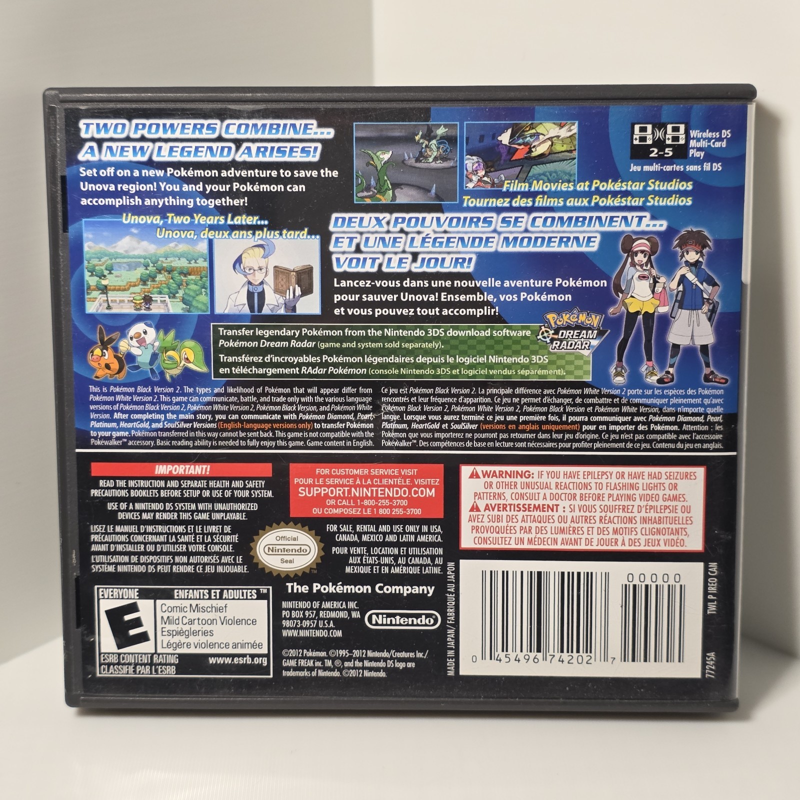 Pokémon Black Version 2 (Nintendo DS, 2012) authentic complete with manual