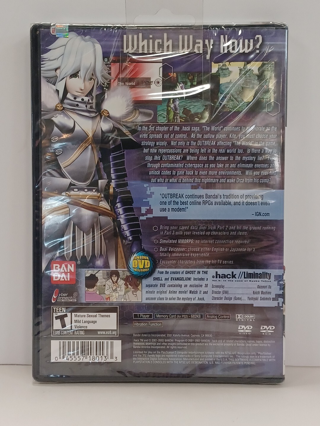 .HACK OUTBREAK (DOT) Sony PLAYSTATION 2 PS2 Bandai 2003 NEW FACTORY SEALED