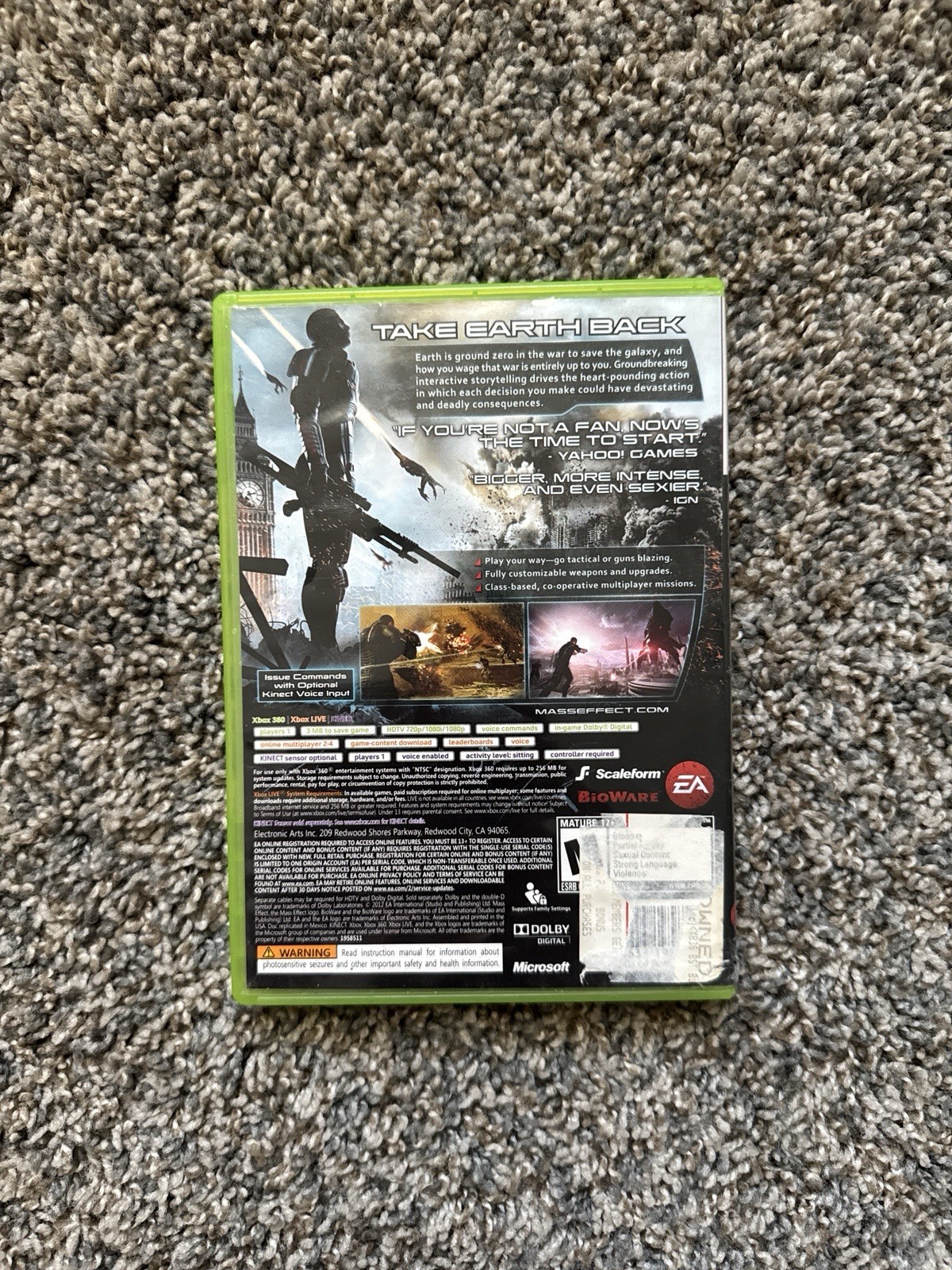 Mass Effect 3 Xbox 360 2-Disc w/ Inserts Tested Xbox One Series X EA BioWare RPG