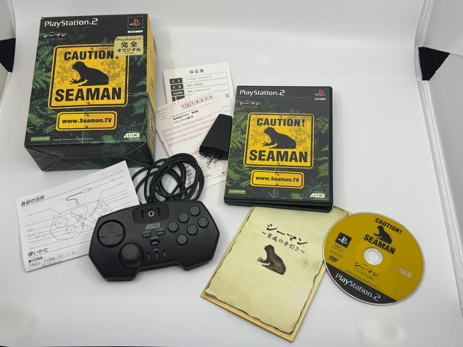 Seaman Sony PlayStation 2 PS2 Game w/USB Mic Controller ASCII – Japan