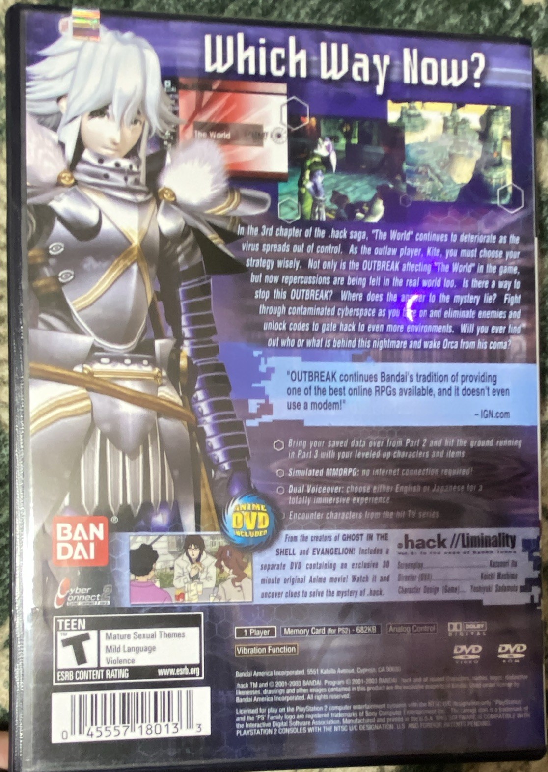 Bandai .hack Outbreak Part 3 (PS2) Anime DVD Included NTSC-U/C SLUS-20563