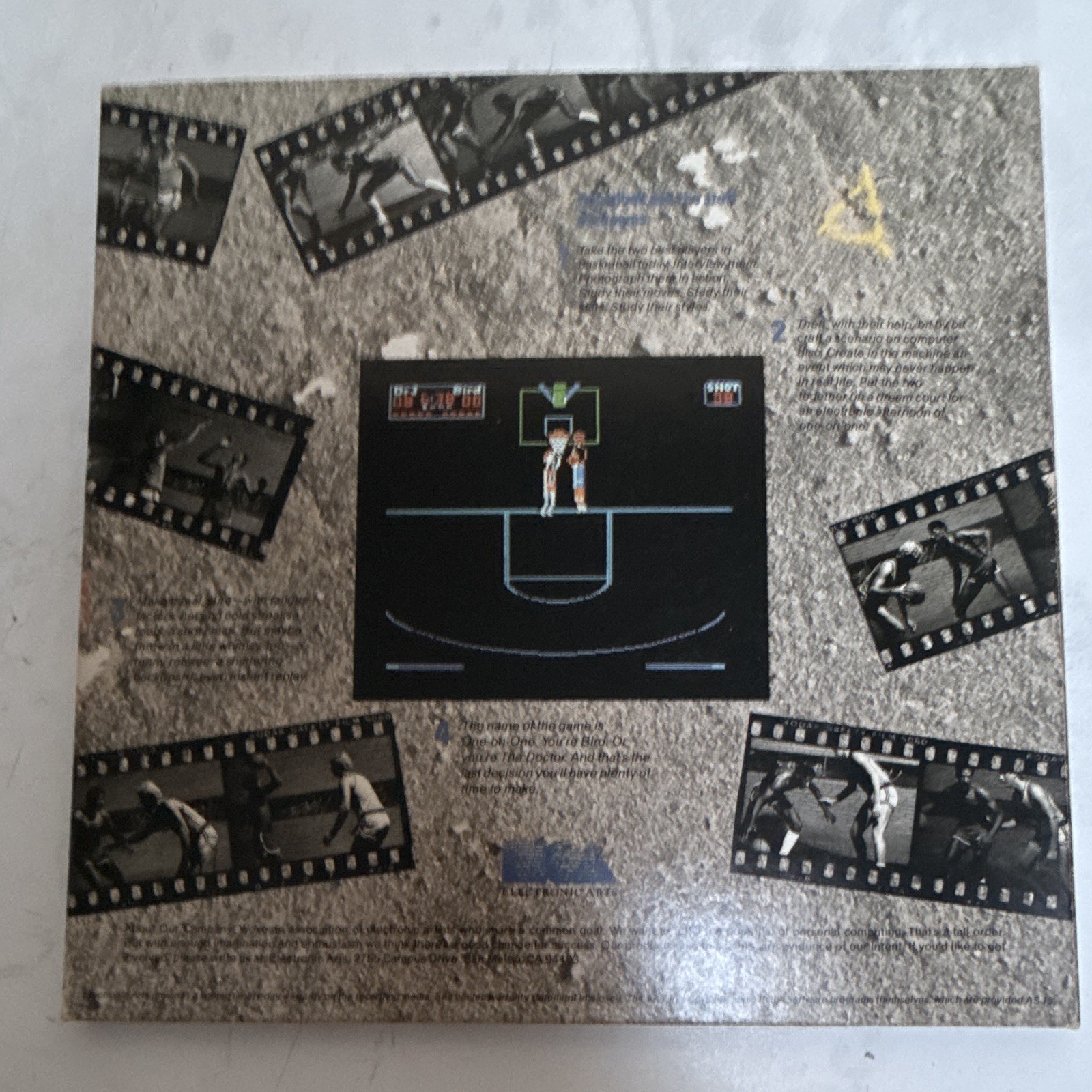 One-On-One Atari 48K 64K Disk Game Julius Erving Larry Bird NBA Basketball dr. j