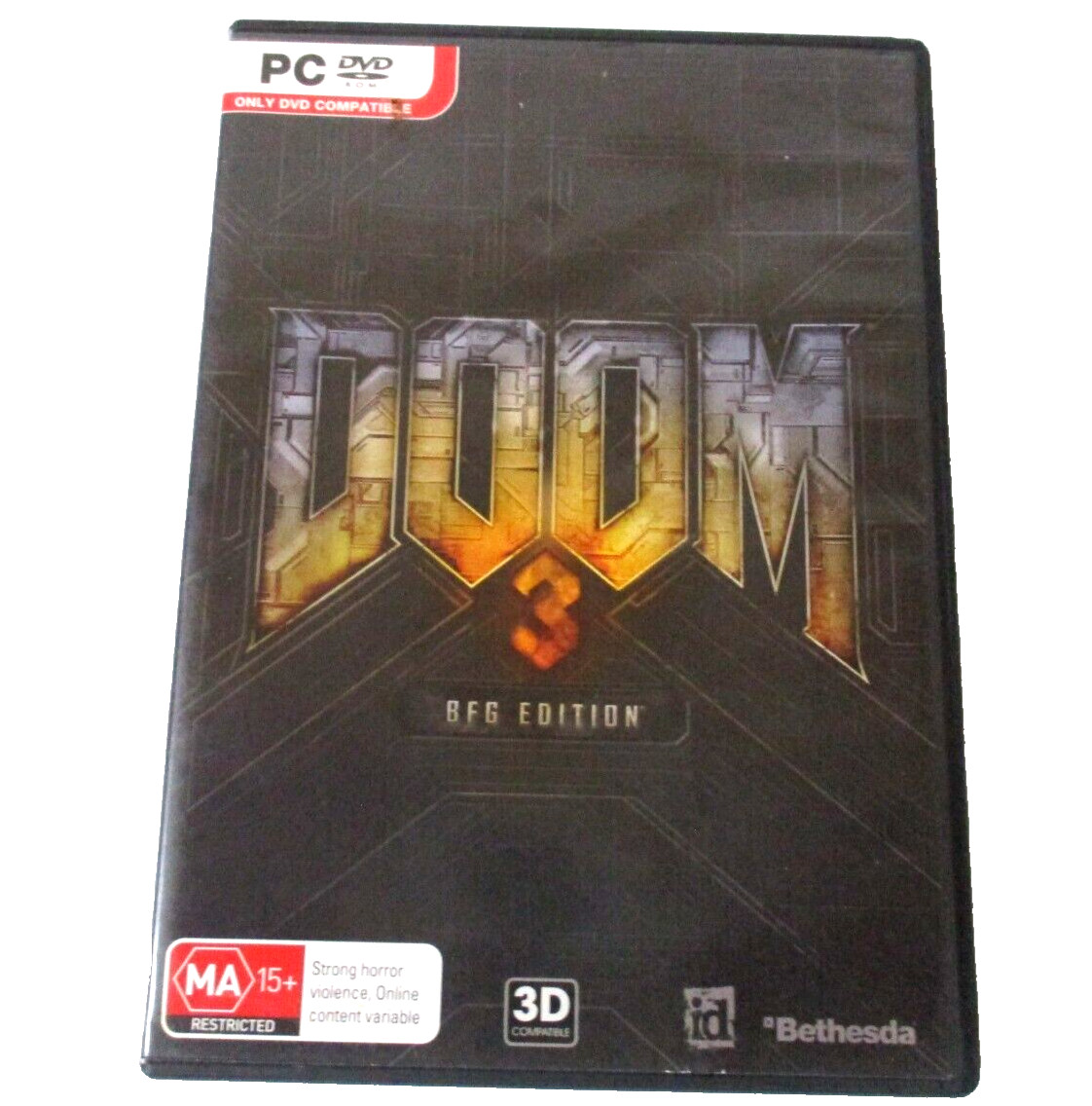Doom 3 BFG Edition PC DVD ROM Windows Game MA15+ Manual 2012 Bethesda Tested