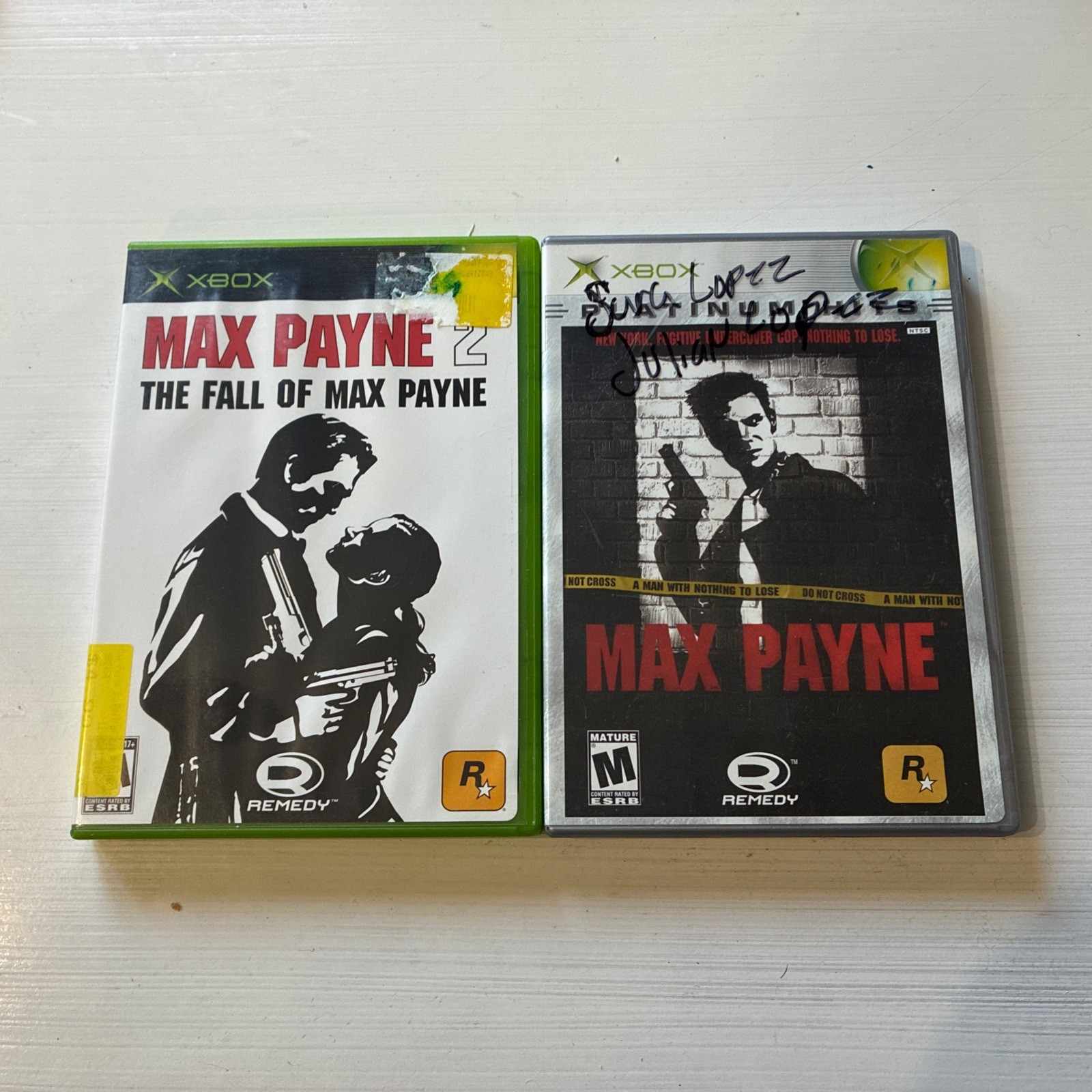 Max Payne 1 and Max Payne 2: The Fall of Max Payne (Xbox) (Complete) Bundle Lot