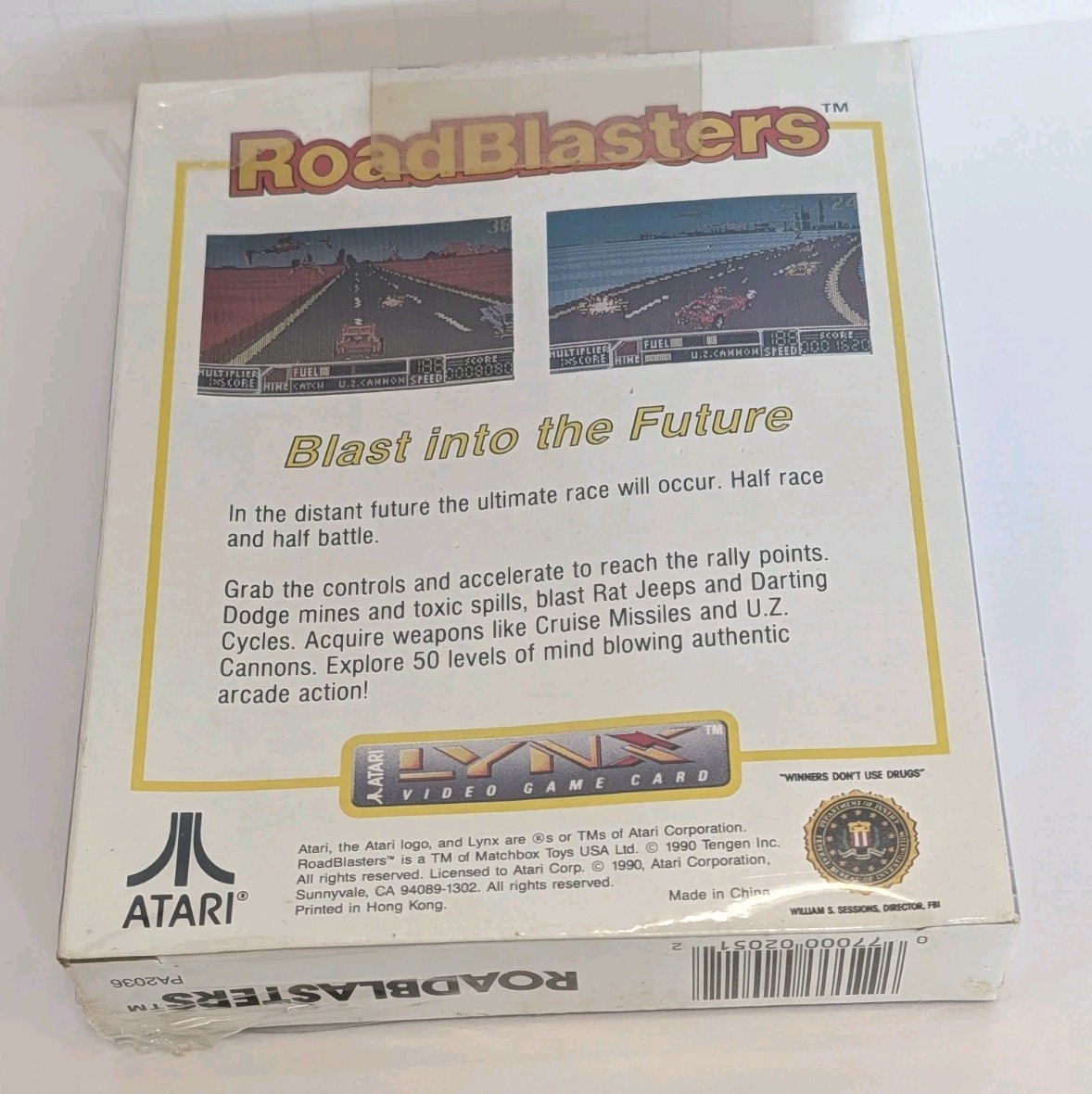 RoadBlasters Atari Lynx CIB Complete Tested Works Partial Seal Hang Tag Reg Card