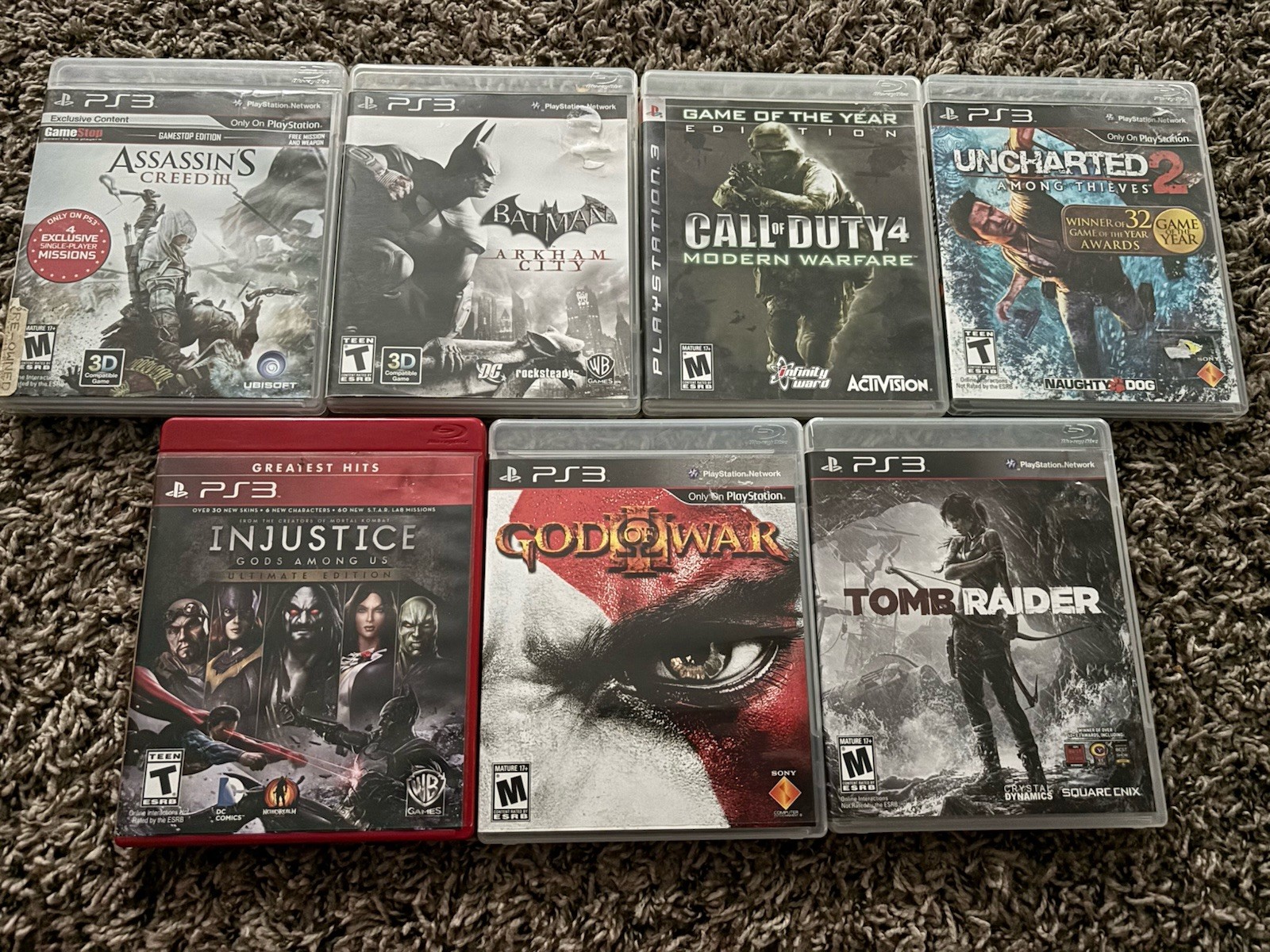 Lot of 7 Playstation 3 video games, used, tested .