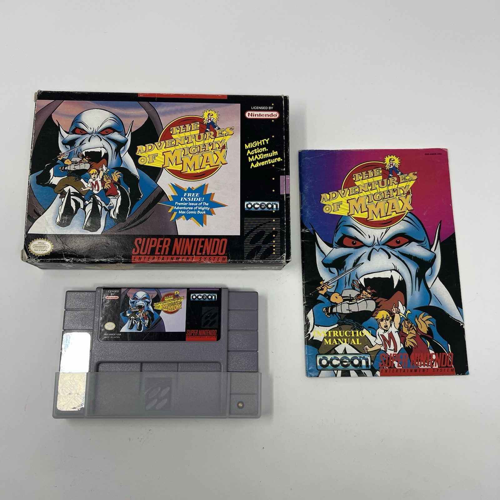 The Adventures of Mighty Max SNES 1995 Super Nintendo Box Manual Cleaned Tested
