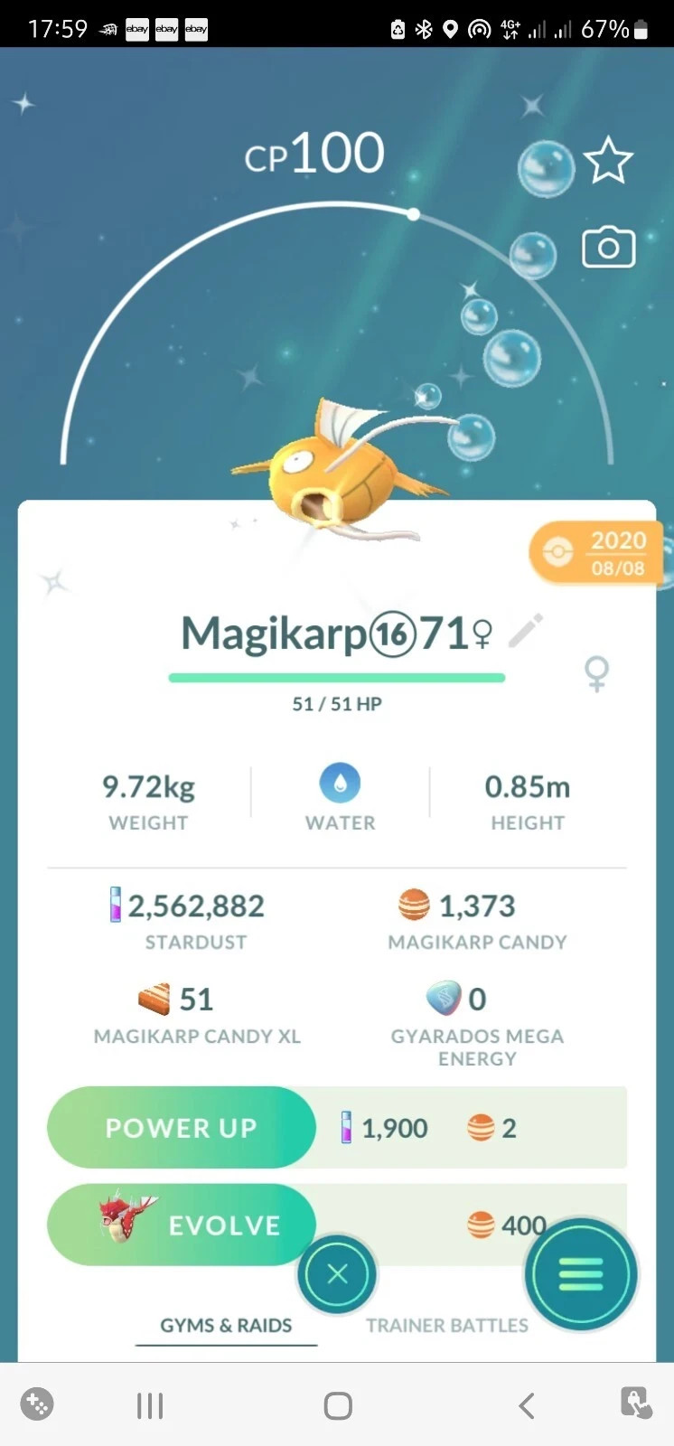 Shiny Magikarp Pokemon Tr@de Go