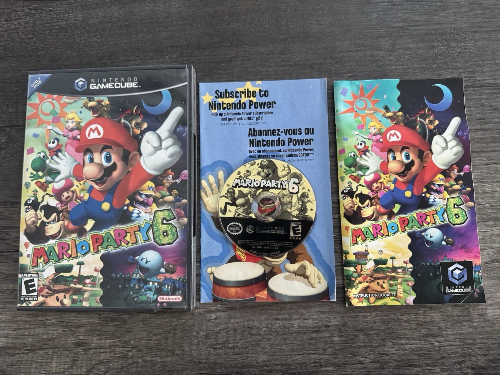 Mario Party 6 (Nintendo GameCube, 2004) Complete In Box CIB Manual Case Inserts