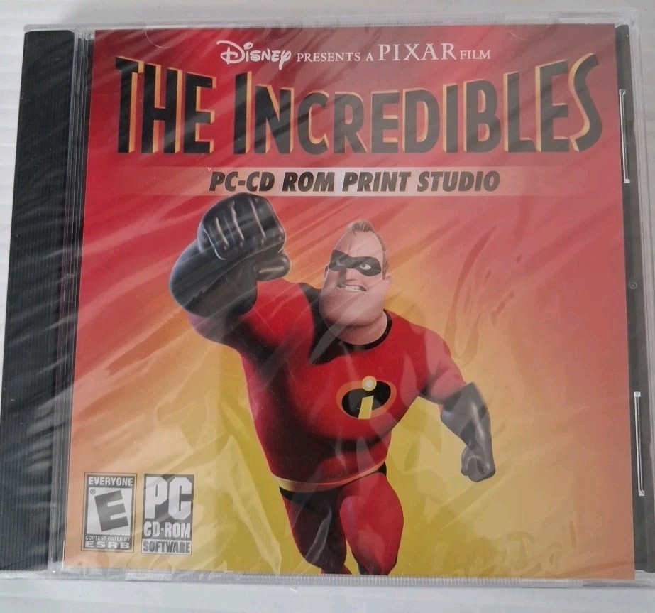 THE INCREDIBLES PC-CD ROM PRINT STUDIO WALT DISNEY PIXAR COMPUTER SOFTWARE