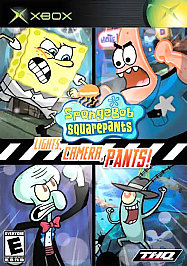 SpongeBob SquarePants Lights Camera Pants (XBox Original) *CIB w/ Manual*