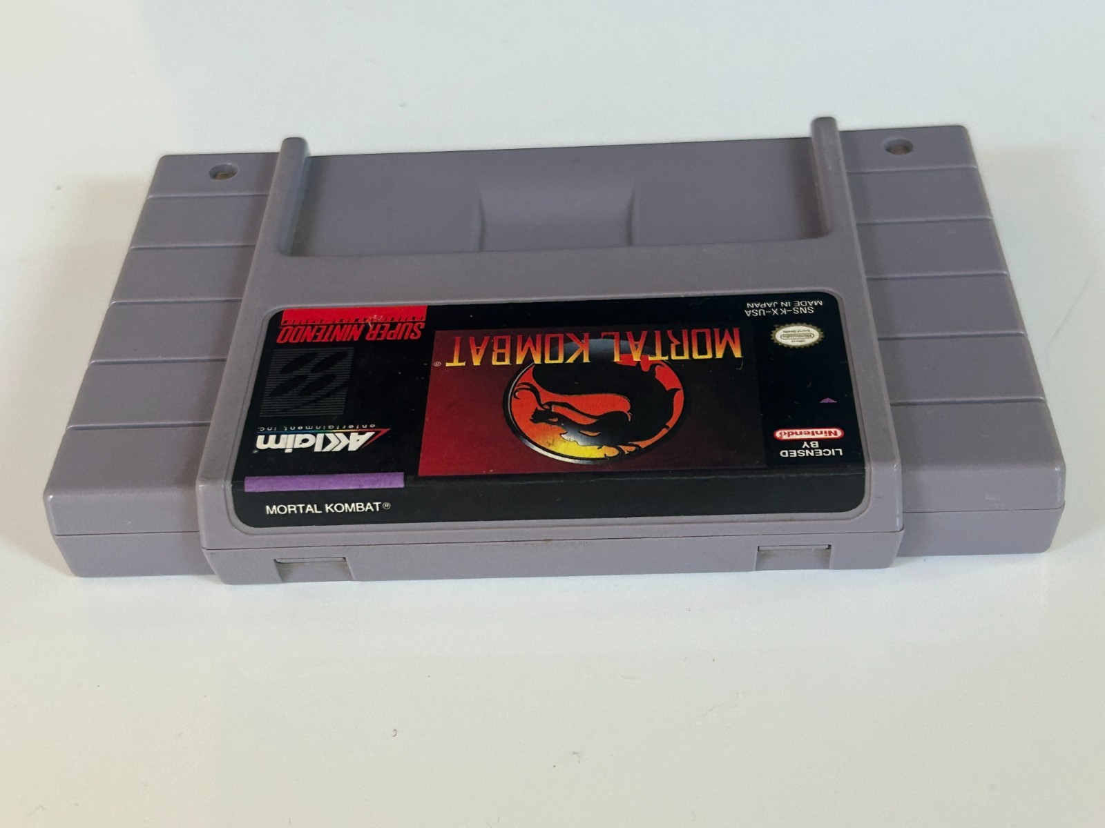 MORTAL KOMBAT SUPER NINTENDO SNES TESTED WORKING W/ PHOTO AUTHENTIC Acclaim USA