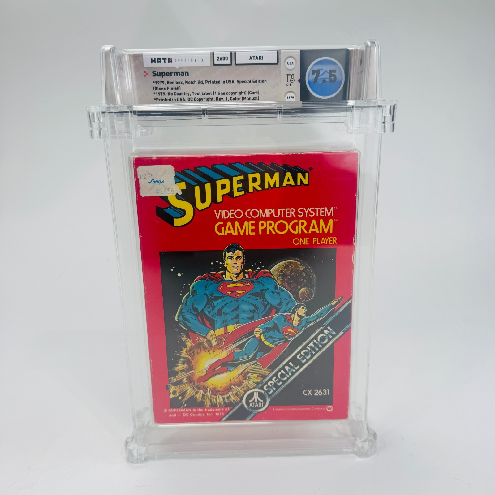 Superman – Atari 2600, 1978 Special Edition Complete in Box WATA 7.5 CIB