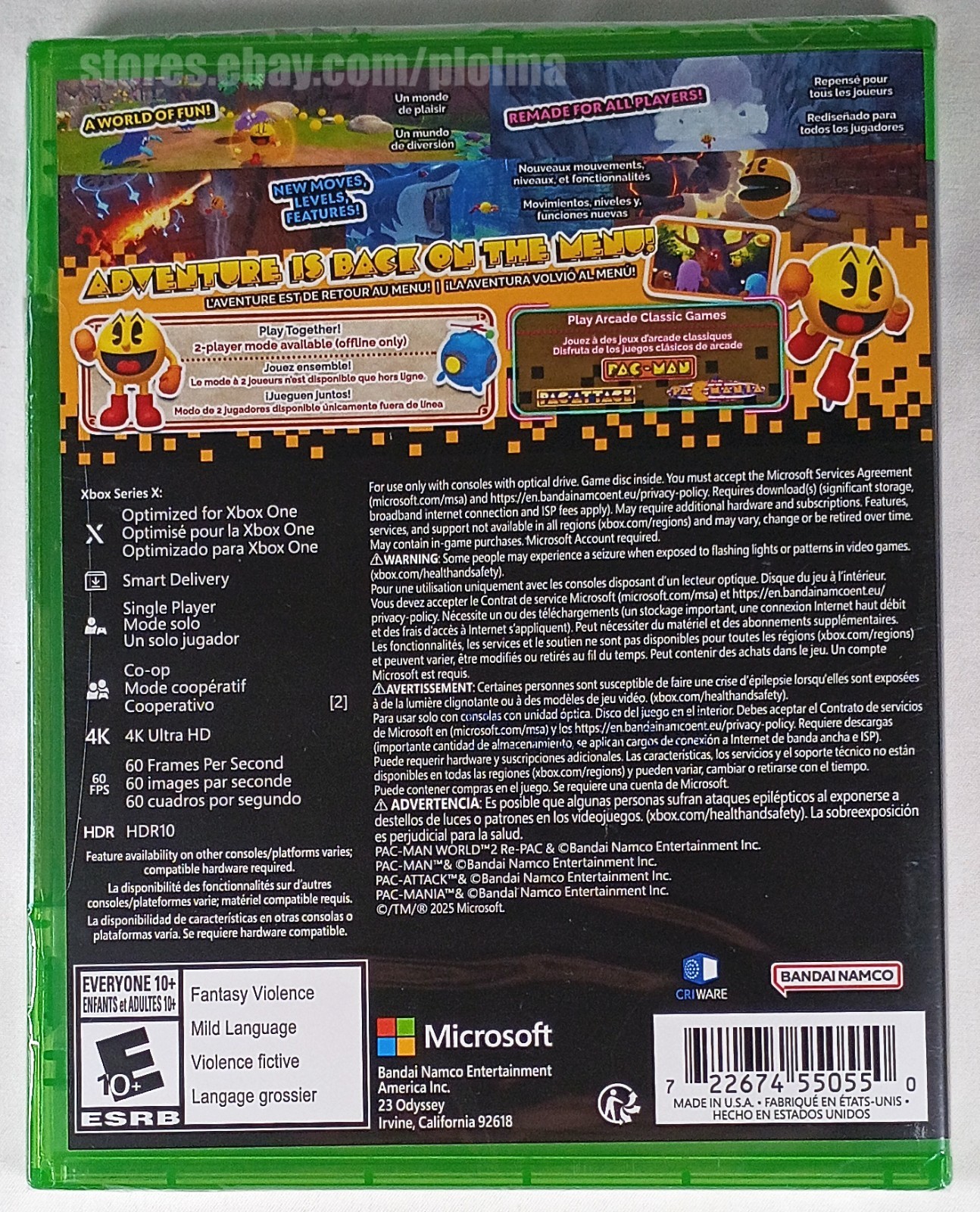 PAC-MAN WORLD 2 RE-PAC Brand New XBOX SERIES X / XBOX ONE Game ESRB Pacman