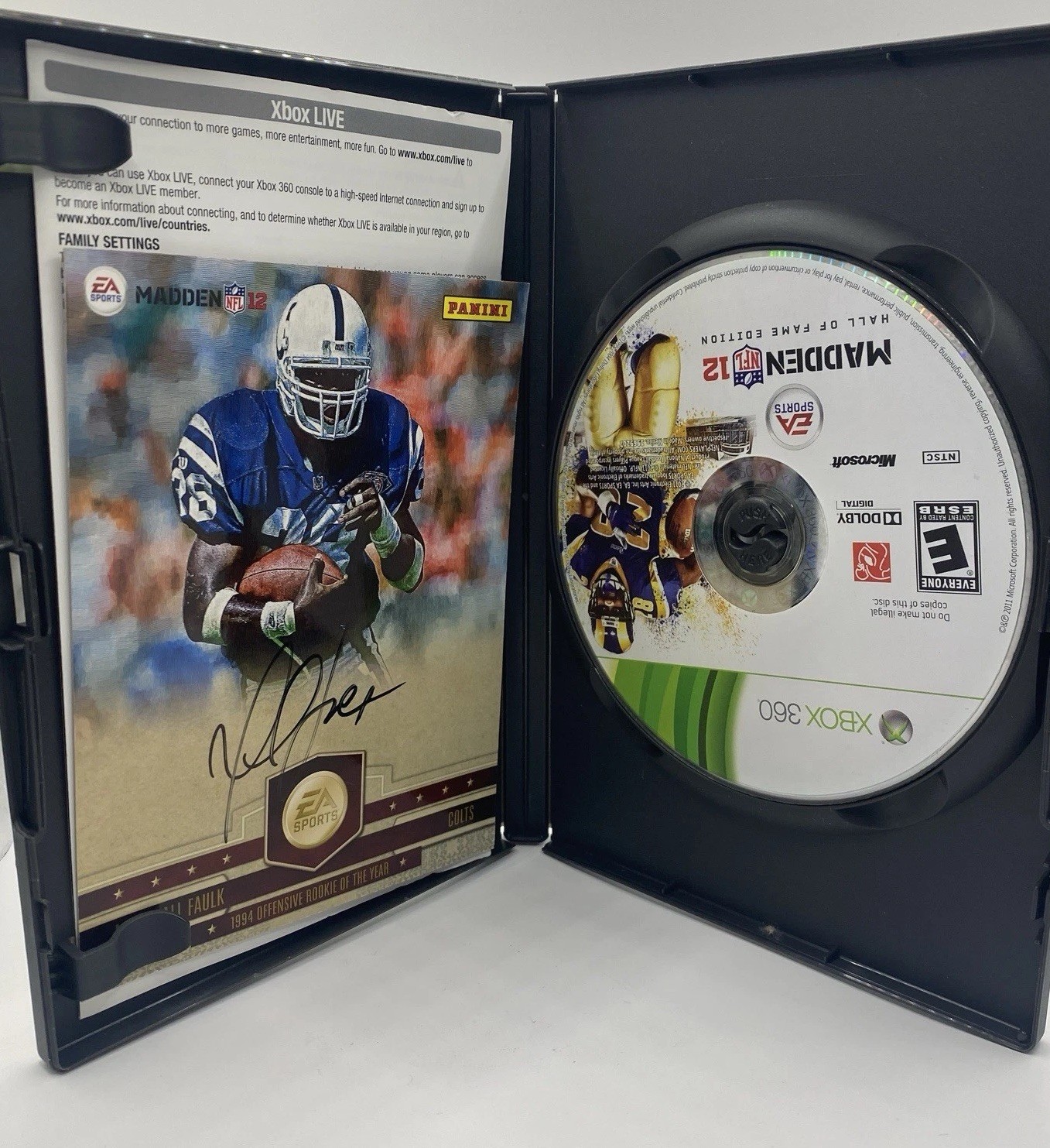 Madden NFL 12 Hall of Fame Edition W Marshall Faulk Auto Insert Xbox 360 Tested