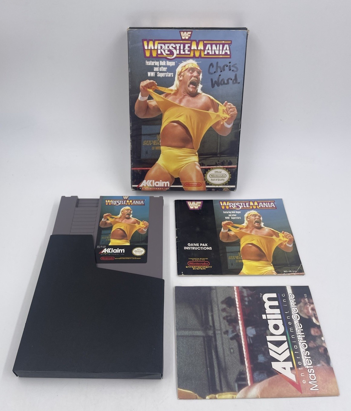 Acclaim WWF WrestleMania NES Game w/ Original Box Manual & Poster Complete CIB