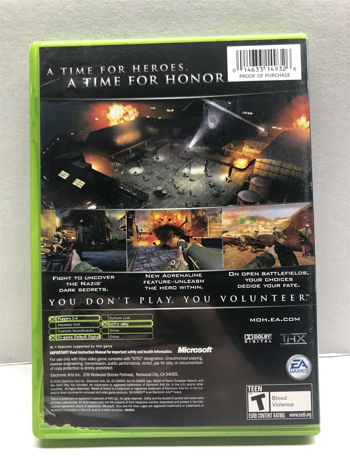 Medal of Honor: European Assault (Xbox, 2005) Complete Tested Working Free Ship