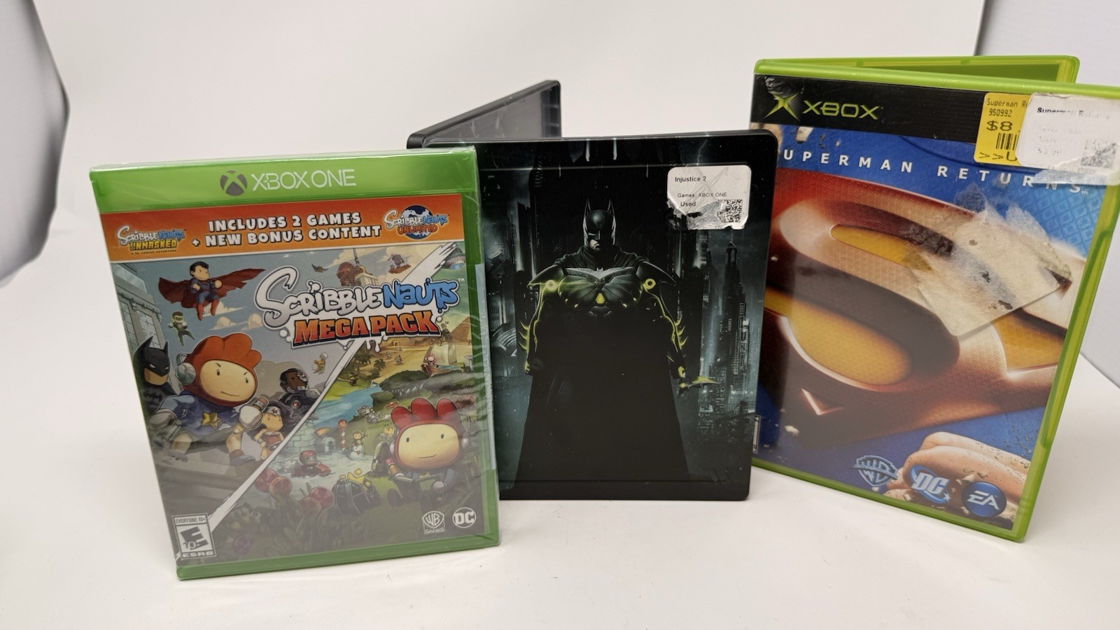 Injustice 2 Steelbook | Scribblenauts DC Mega Pack | Superman Returns (Xbox) Lot