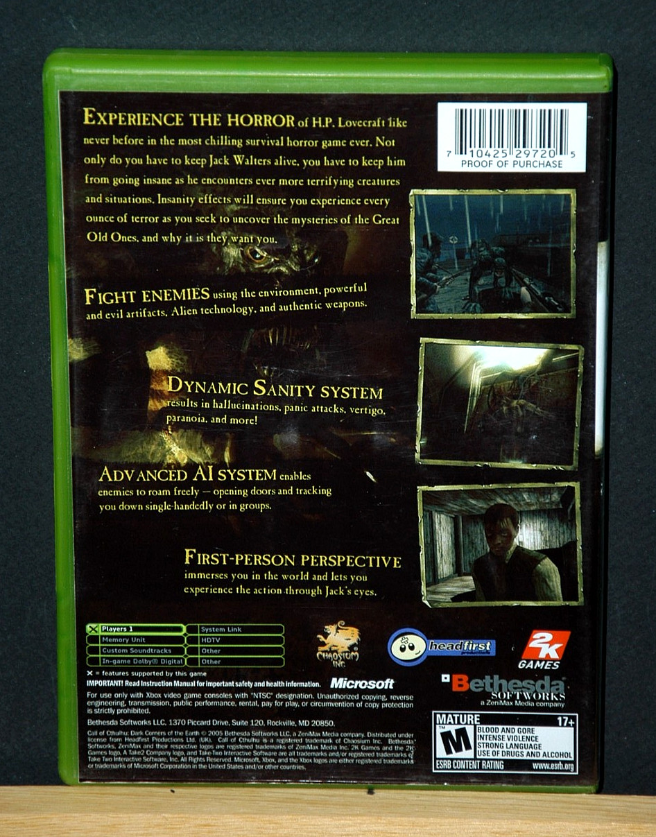 CALL OF CTHULHU ( Microsoft XBOX 2004 ) NTSC-U/C